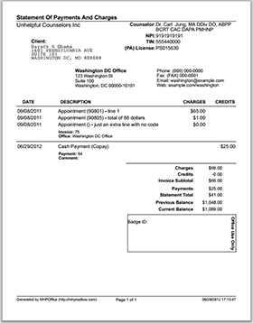 Statement Of Payments And Charges